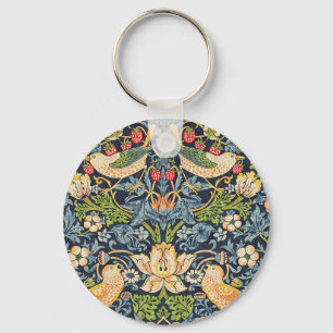 William Morris Strawberry Thief Floral Pattern Sleutelhanger