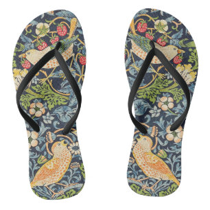 William Morris Strawberry Thief Floral Pattern Teenslippers