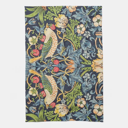 William Morris Strawberry Thief Floral Pattern Theedoek (Verticaal)