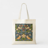 William Morris Strawberry Thief Floral Pattern Tote Bag (Achterkant)