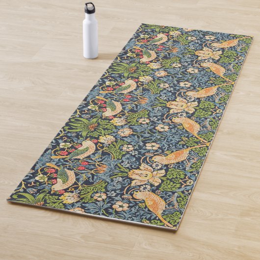 William Morris Strawberry Thief Floral Pattern Yogamat (In situ)