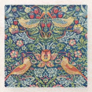 William Morris - Strawberry Thief Glazen Onderzetter