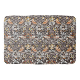 William Morris Strawberry Thief Houtskool Okergeel Badmat