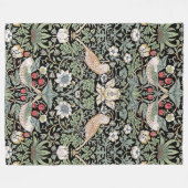 William Morris Strawberry Thief I Black Birds Fleece Deken (Voorkant (Horizontaal))