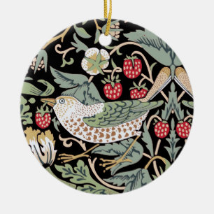 William Morris Strawberry Thief I Black Birds Keramisch Ornament