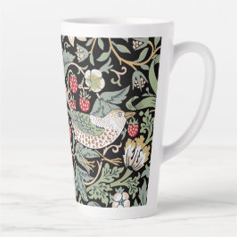 William Morris Strawberry Thief I Black Birds Latte Mok