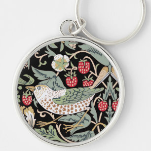 William Morris Strawberry Thief I Black Birds Sleutelhanger