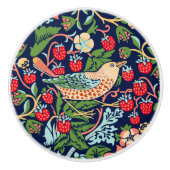 William Morris Strawberry Thief Keramische Knop (Voorkant)