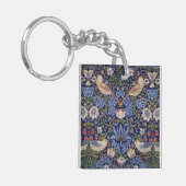 William Morris - Strawberry Thief Keyring Sleutelh Sleutelhanger (Voorkant Links)