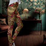 William Morris Strawberry Thief Leggings<br><div class="desc">William Morris Strawberry Thief Design Motif. Ajoutez votre texte étiquette ! William Morris était un designer textile anglais, artiste, écrivain et socialiste associé à la Fraternité pré-Raphaélite et au British Arts and Crafts Movement. Il a fondé une entreprise de design en partenariat avec l'artiste Edward Burne-Jones et le poète et...</div>