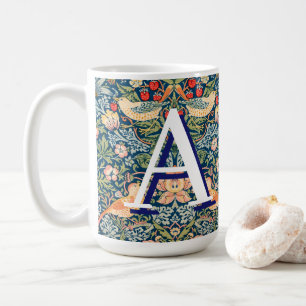 William Morris 'Strawberry Thief' Monogram Koffiemok