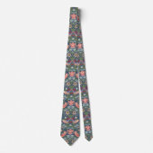 William Morris Strawberry Thief Navy Koraal Stropdas (Voorkant)