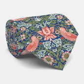 William Morris Strawberry Thief Navy Koraal Stropdas (Opgerold)