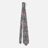 William Morris Strawberry Thief Navy Koraal Stropdas (Achterkant)