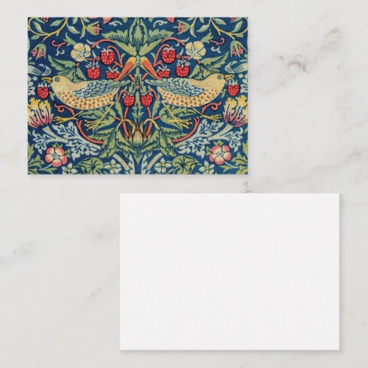 William Morris - Strawberry Thief Notitiekaartje (Voorkant / Achterkant)