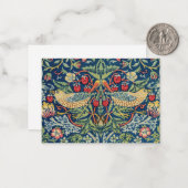 William Morris - Strawberry Thief Notitiekaartje (Voorkant / Achterkant in situ)