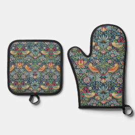 William Morris - Strawberry Thief Ovenwant & Pannenlap Set
