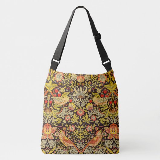 William Morris Strawberry Thief Pattern Crossbody Tas (Voorkant)