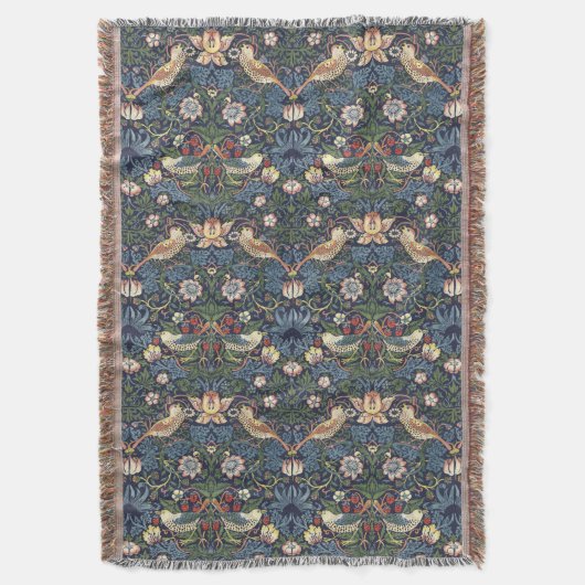 William Morris Strawberry Thief Pattern Deken (Voorkant Verticaal)