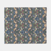 William Morris Strawberry Thief Pattern Fleece Deken (Voorkant (Horizontaal))
