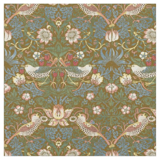 William Morris Strawberry Thief Pattern Stof (Close Up)