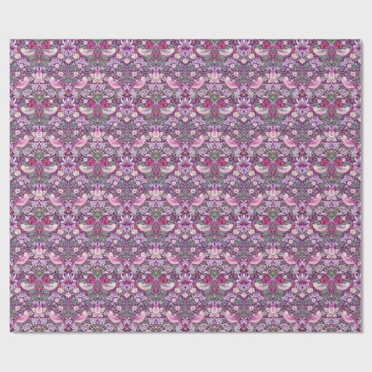 William Morris Strawberry Thief Pattern Wrapping P Cadeaupapier (Vlak)
