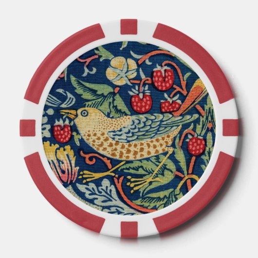 William Morris - Strawberry Thief Poker Chips (Voorkant)