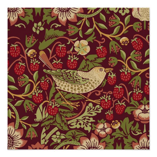 William Morris Strawberry Thief Poster Perfect Poster (Voorkant)