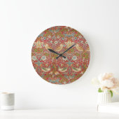 William Morris Strawberry Thief Red Floral Pattern Grote Klok (Huis)