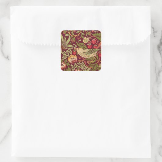 William Morris Strawberry Thief Square Sticker (Tas)