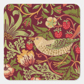 William Morris Strawberry Thief Square Sticker (Voorkant)