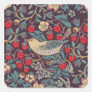 William Morris Strawberry Thief Square Sticker