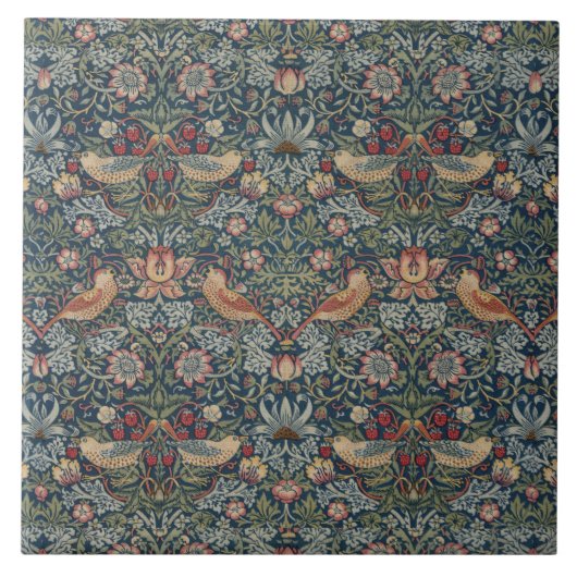 William Morris Strawberry Thief Tegeltje (Voorkant)