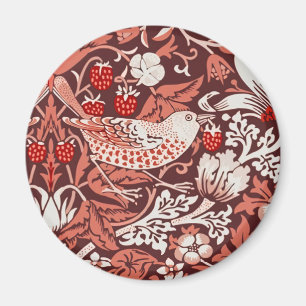 William Morris Strawberry Thief Terracotta Vogel Magneet