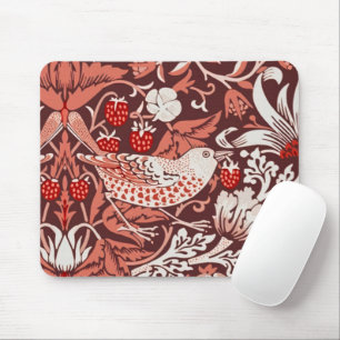 William Morris Strawberry Thief Terracotta Vogel Muismat