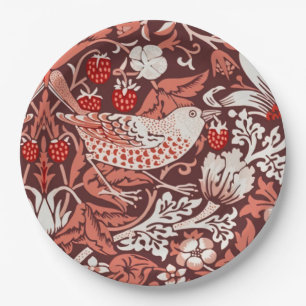 William Morris Strawberry Thief Terracotta Vogel Papieren Bordje