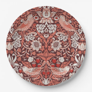 William Morris Strawberry Thief Terracotta Vogel Papieren Bordje