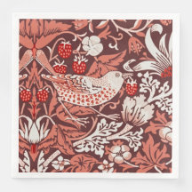 William Morris Strawberry Thief Terracotta Vogel