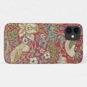 William Morris Strawberry Thief Textile Pattern Case-Mate iPhone Case (Achterkant (horizontaal))