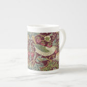 William Morris Strawberry Thief Textile Pattern Porselein Kop (Voorkant rechts)