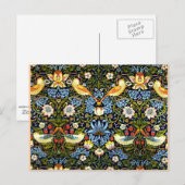 William Morris: Strawberry Thief vintage ontwerp Briefkaart (Voorkant / Achterkant)