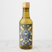 William Morris: Strawberry Thief vintage ontwerp, Wijn Etiket (Voorkant)