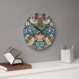 William Morris Strawberry Thief Wall Clock Grote Klok