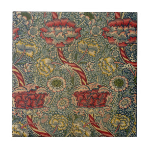 William * Morris Strepen en Bloemen Tegeltje