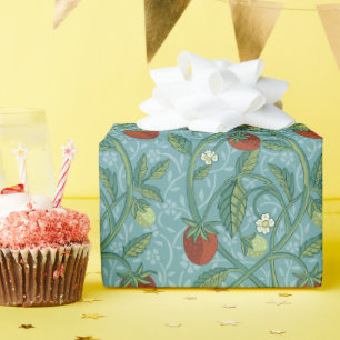 William Morris Style Aardbeiendief Floral Cadeaupapier