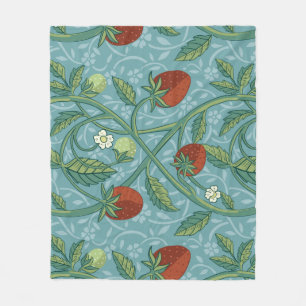 William Morris Style Aardbeiendief Floral Fleece Deken