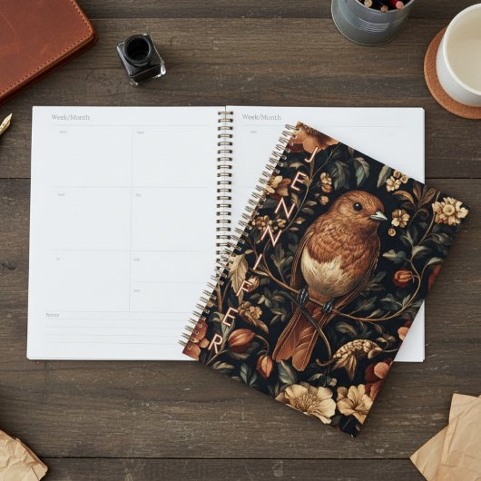 William Morris Style Bird Vines Planner