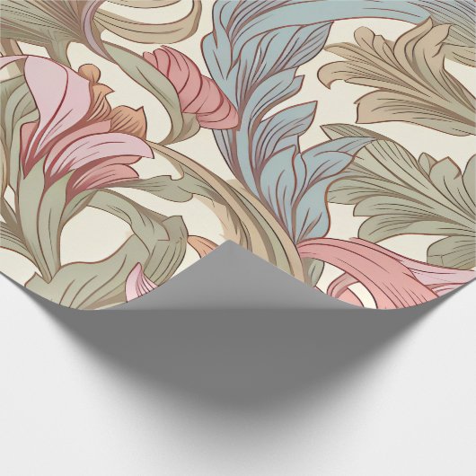 William Morris Style Botanical Floral Pattern Cadeaupapier (Hoek)