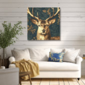 William Morris Style Deer Canvas Afdruk