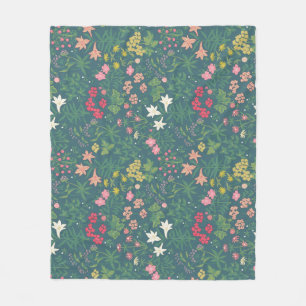William Morris Style Spring Garden Floral Pattern Fleece Deken